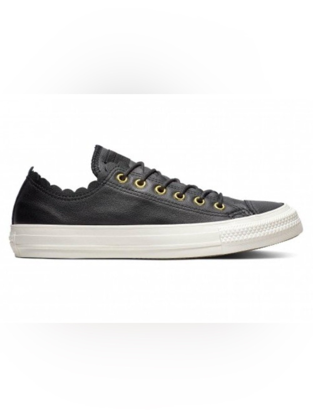 Converse Chuck Taylor All Star Low Frilly Thrills Leather Scalloped Sneakers 8.5